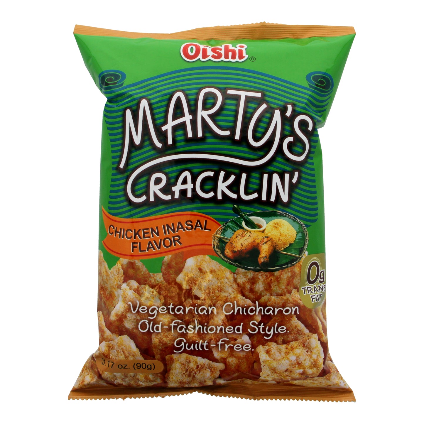 Oishi Marty's Chicken Inasal Cracklin' Vegetarian Chicharon 90g