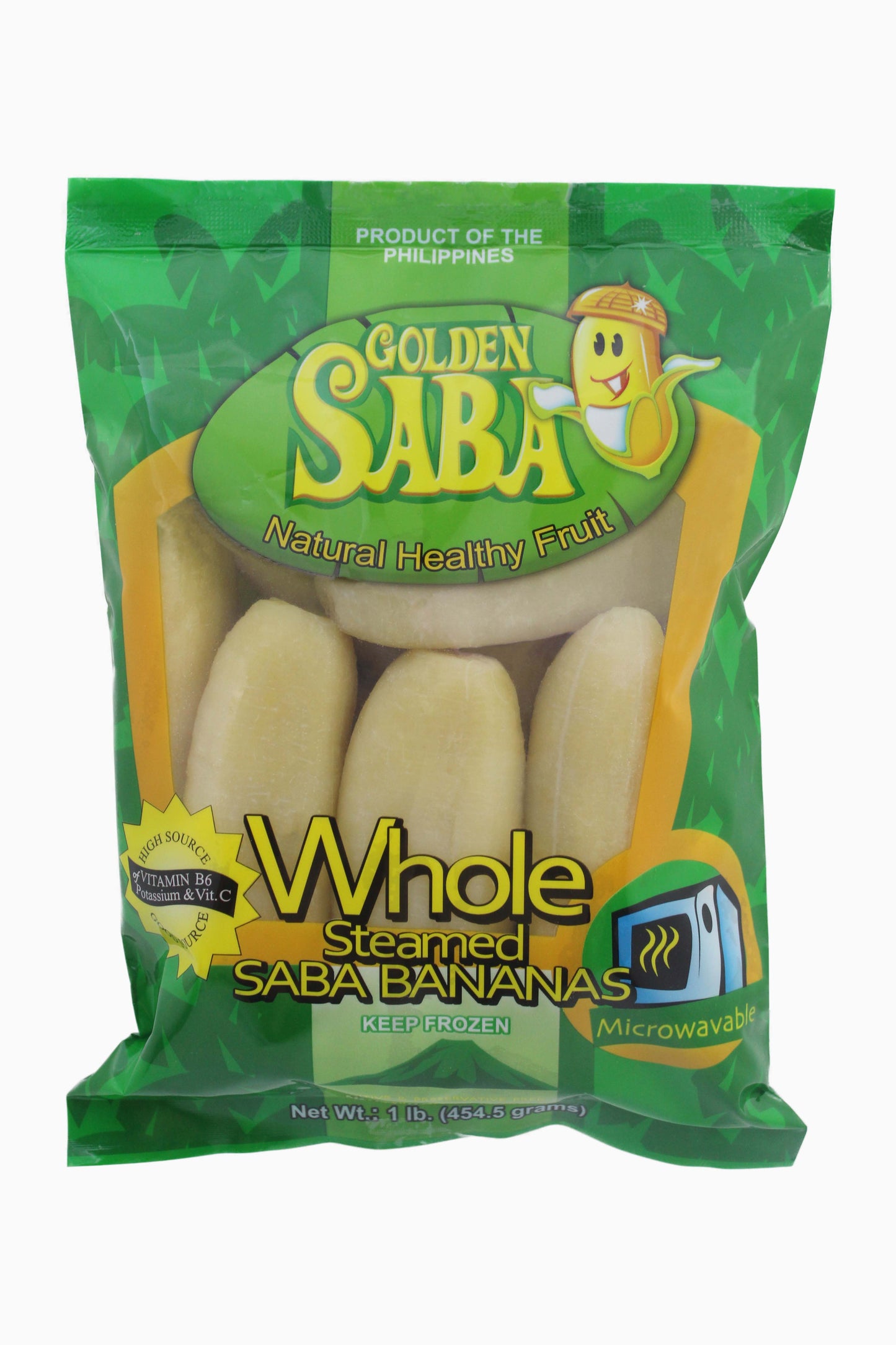 Golden Saba Whole Steamed Saba Bananas 454g