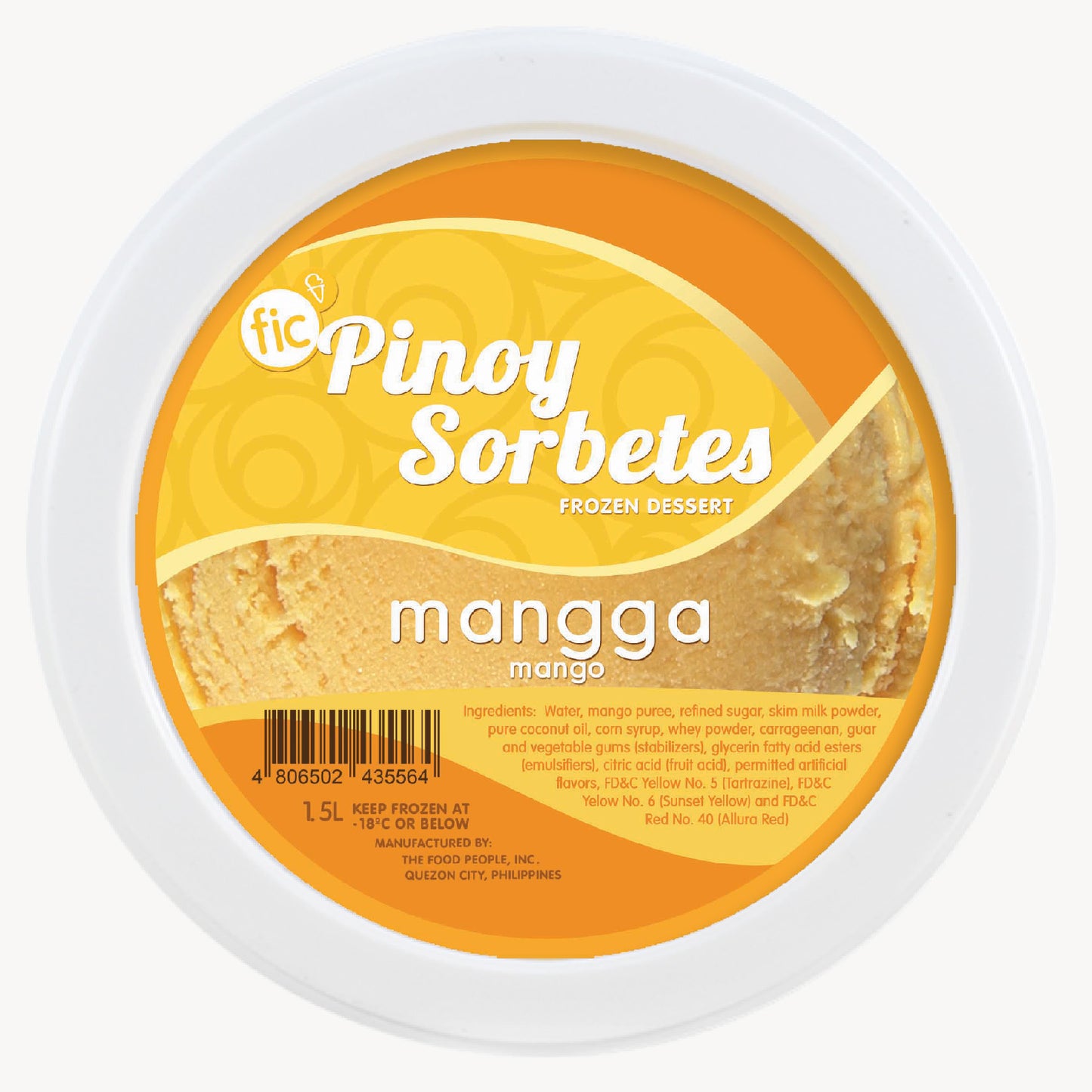 FIC Pinoy Sorbetes Frozen Dessert Mangga (Mango) 1.5L