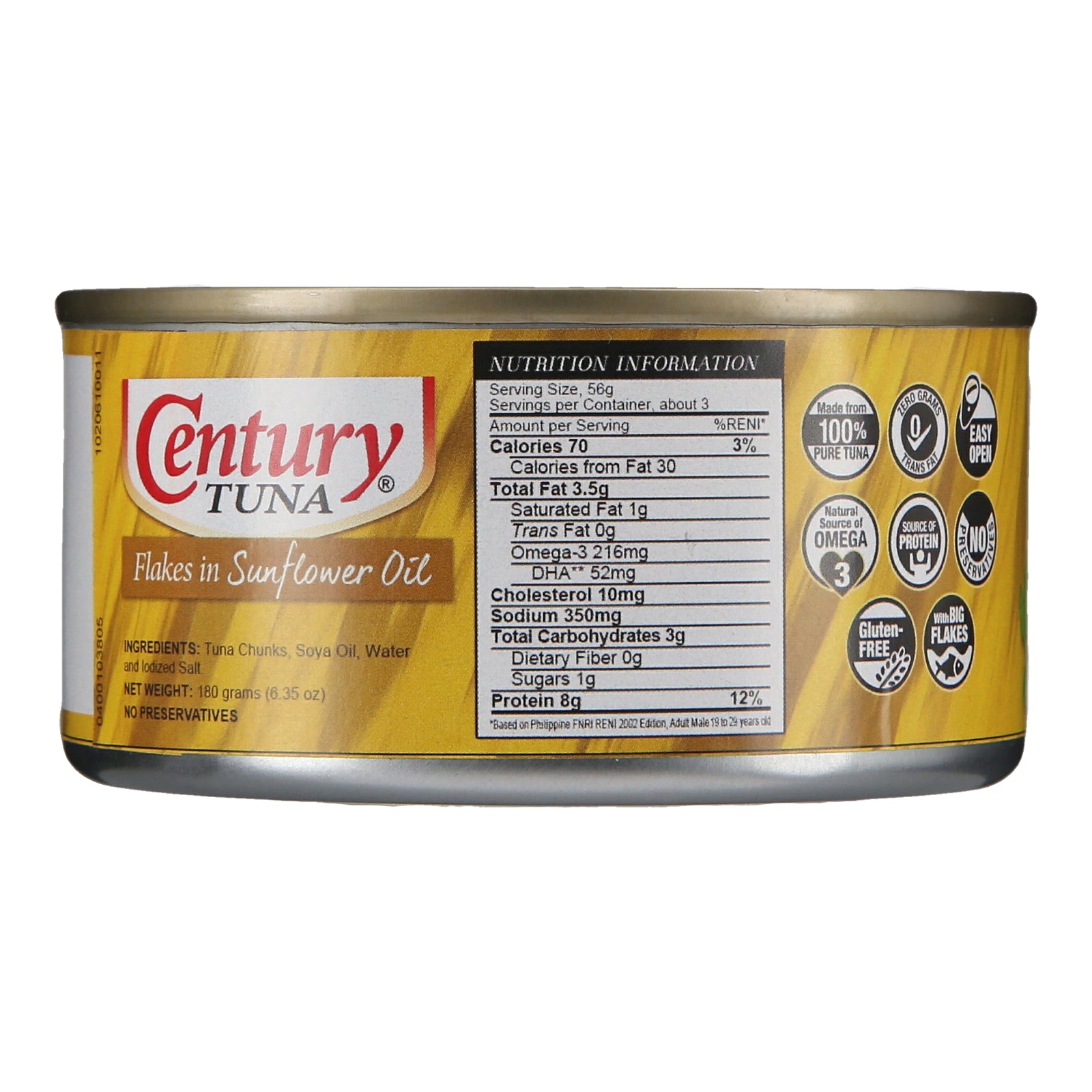 Century Tuna Flakes in Sunflower Oil 180g