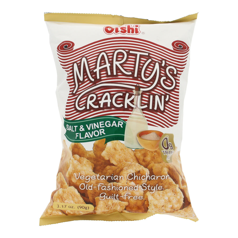 Oishi Marty's Salt & Vinegar Cracklin' Vegetarian Chicharon 90g