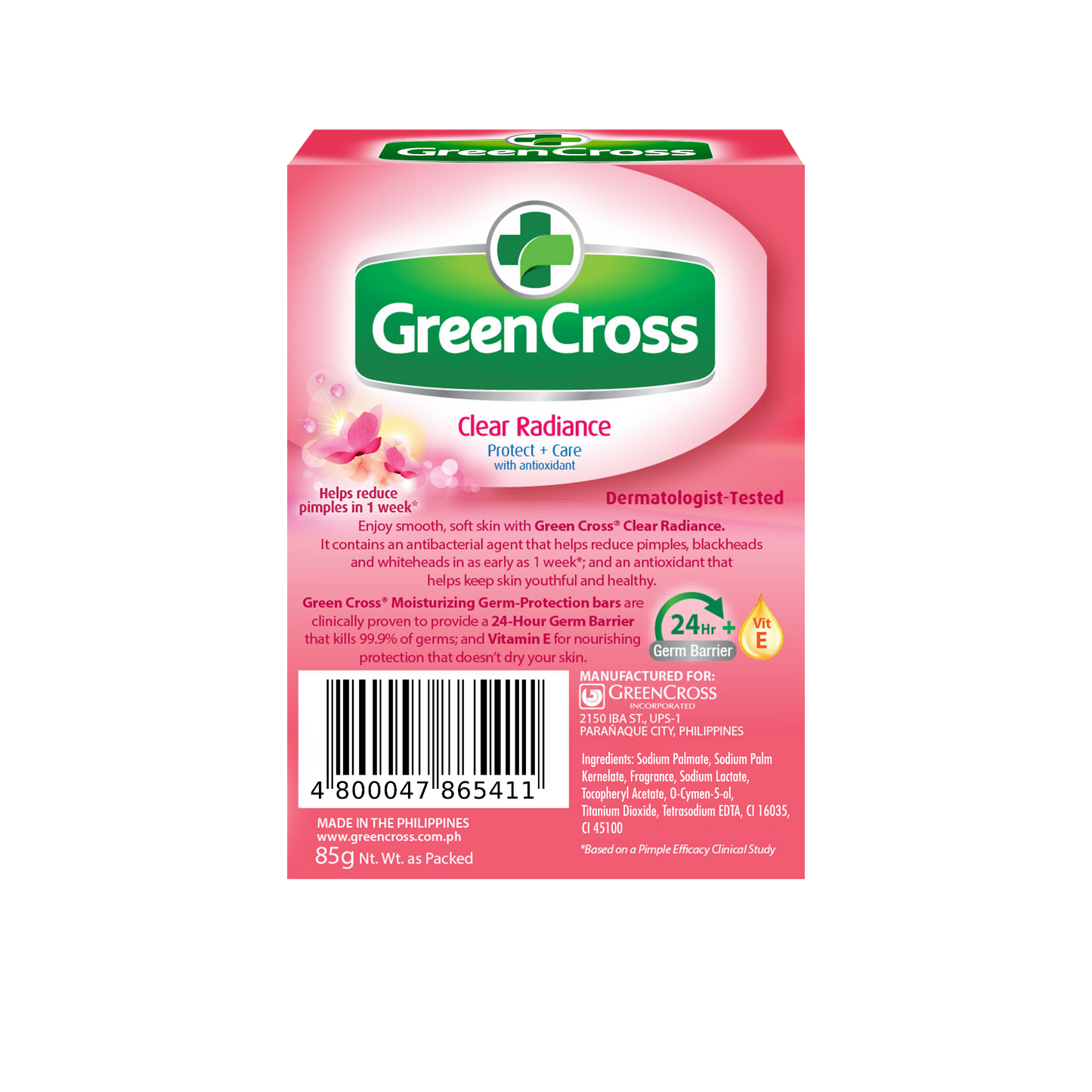 Green Cross Moist Protection Bar Clear Radiance 85g